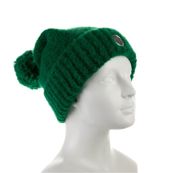 AUTH Golden Goose Knit Beanie Winter Hat Green - Picture 3 of 3